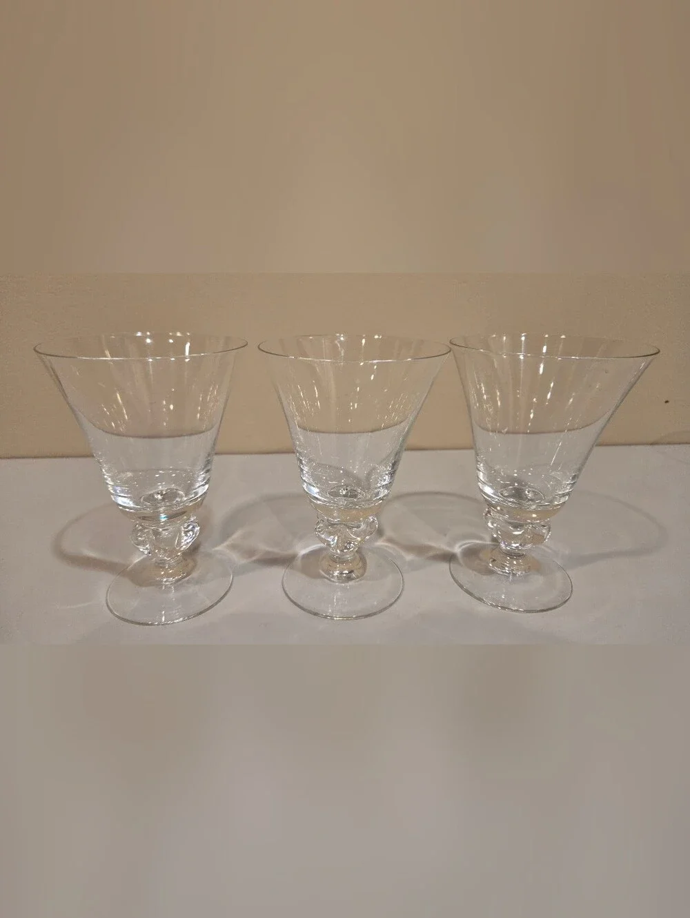 Vintage Astrid Five Lobe Stem Wine Or Water Goblet Made In Sweden X3